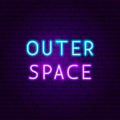 Canvas Print - Outer Space Text Neon Label