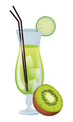 Sticker - Tropical fruit cocktail icon cartoon