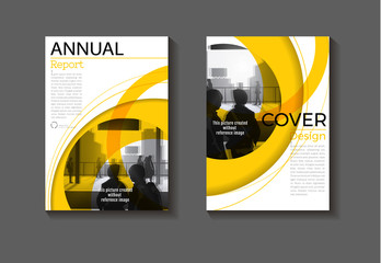 abstract Circle yellow background modern cover design, book ,Brochure  template,annual report, magazine and flyer layout Vector a4