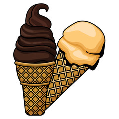 Canvas Print - ice cream cone  icon cartoon