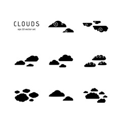 Wall Mural - Clouds - vector icon set.