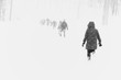 © nitimongkolchai - tourist walking in the heavy snowfall,Japan