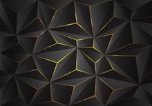 Abstract Grey 3D Triangle Polygon Pattern Crack On Yellow Light Design Modern Futuristic Background Texture Vector Illustration.