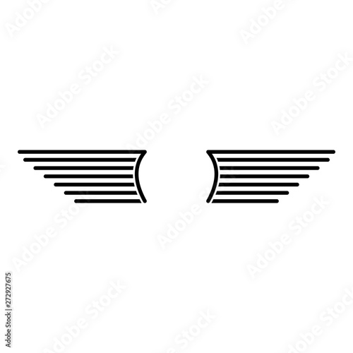 wings icon isolated on white background