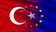 Flags Of The Turkey And The European Union