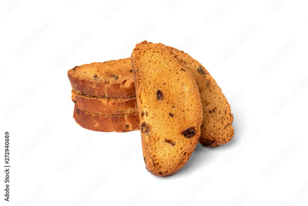 Brown Rusk Crispy rusk isolated on white background. Stock Photo | Adobe Stock