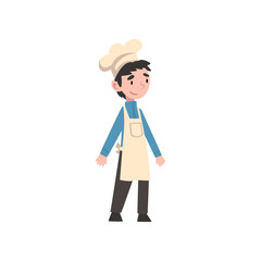 Canvas Print - Cute Boy Dressed as Chef, Kids Future Profession Vector Illustration