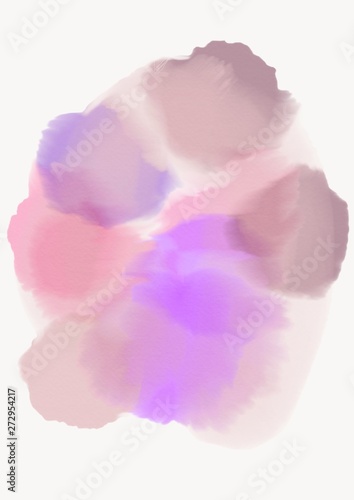 pink rose on white background. watercolor background