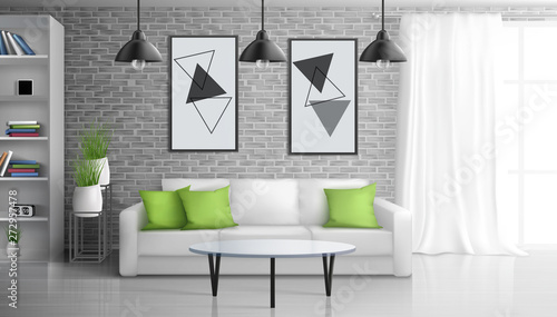 Apartment Living Room Open Office Lounge Area Interior