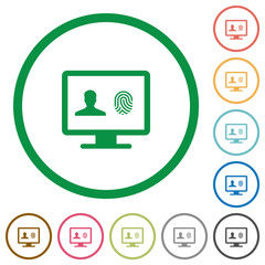 Poster - Criminal background check flat icons with outlines