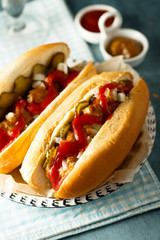 Sticker - Homemade hot dogs with pickles