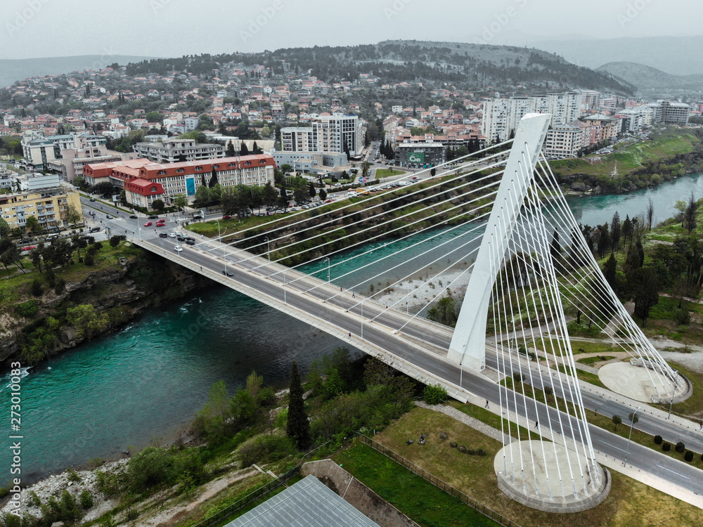 Obraz na płótnie Millenium Bridge in Podgorica, Montenegro w salonie
