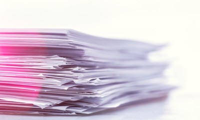 Poster - Pile of paper documents on background, close up