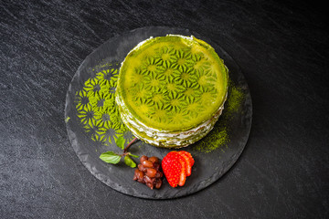 Sticker - 抹茶のパンケーキ (ミルクレープ)　Matcha pancake Japanese food