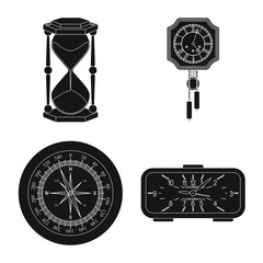 Wall Mural - Isolated object of clock and time icon. Collection of clock and circle stock vector illustration.