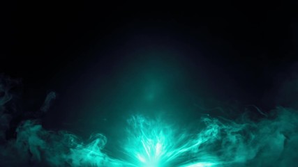 Wall Mural - Cyan stream of smoke coming from the bottom. seamless loop 60fps