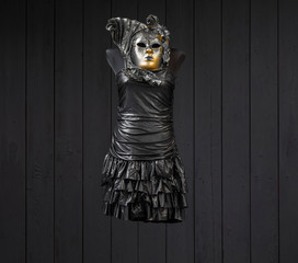 Wall Mural - black dress with a venetian mask