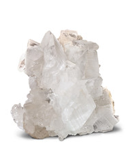 Wall Mural - Gypsum crystals from Campiano mine, Boccheggiano, Tuscany, Italy, isolated on white.