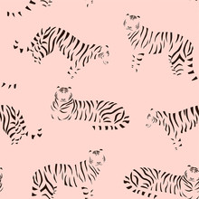 Abstract Tiger Pattern. Vector Seamless Texture. Trendy Illustration.