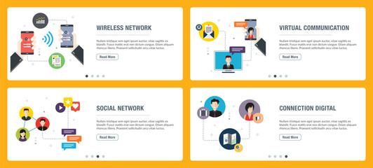 Wall Mural - wireless network, virtual communication, social network and connection digital.