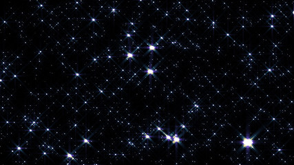 Wall Mural - night sky with stars sparkling on black background