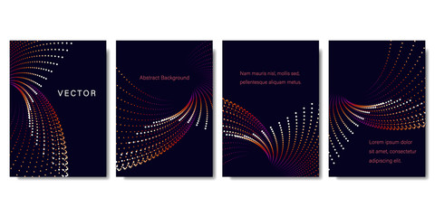 Wall Mural - Set of Abstract Backgrounds with Colorful Dots in Red Tones. Modern Vector Illustration without Transparency.
