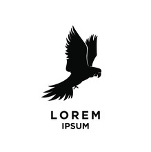 Parrot Bird Black Logo Icon Design Vector Illustration
