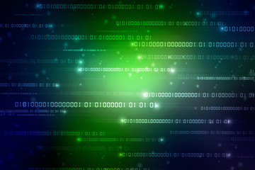 2d illustration abstract digital binary data on computer screen