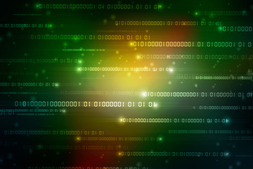 2d illustration abstract digital binary data on computer screen