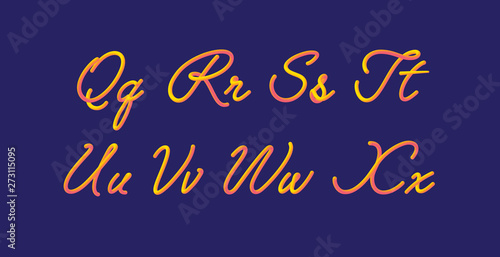 3D gradient colorful blend vector alphabet design