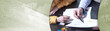 © thodonal - Businesspeople working in office; panoramic banner