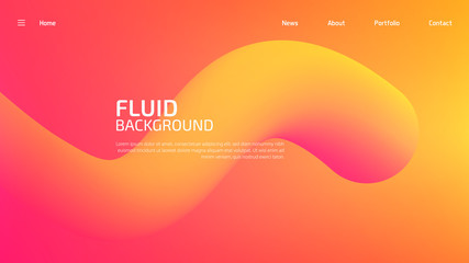 Trendy summer 3D flow shapes gradient background, colorful abstract fluid 3d tubes. Futuristic design wallpaper for banner, poster, cover, flyer, presentation, advertising, landing page