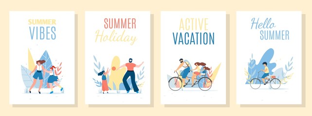  Summer Cards, Mobile Covers, Network Stories Set