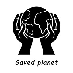 Poster - Saved planet glyph icon