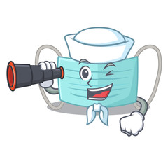 Sticker - Sailor with binocular surigcal mask in the cartoon box