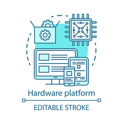 Hardware platform, computer technology concept icon