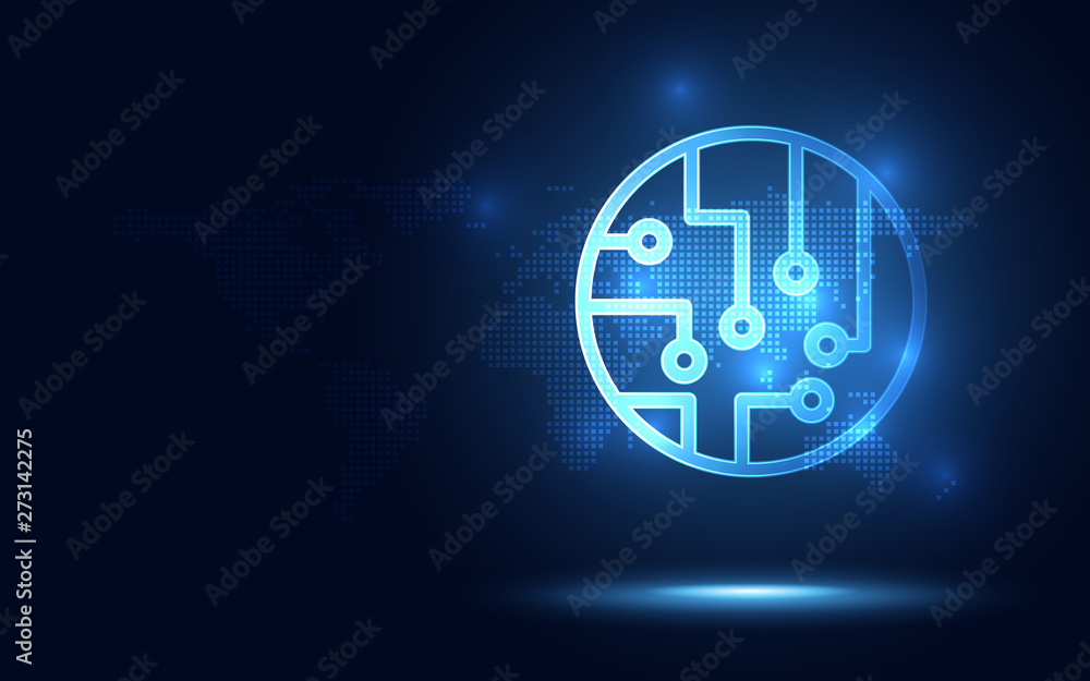Futuristic blue Circuit board abstract technology background ...