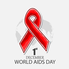 Poster - World Aids Day concept with awareness ribbon.