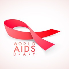 Poster - Concept of World Aids Day with awareness ribbon.