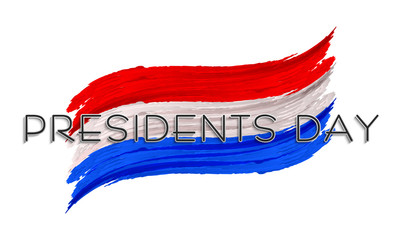 Sticker - National color paint stroke for American Presidents Day.