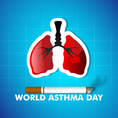 Sticker - World Asthma Day Concept.