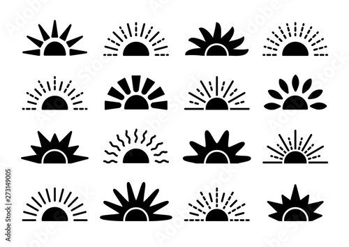 Fotomural Sunrise & sunset symbol collection
