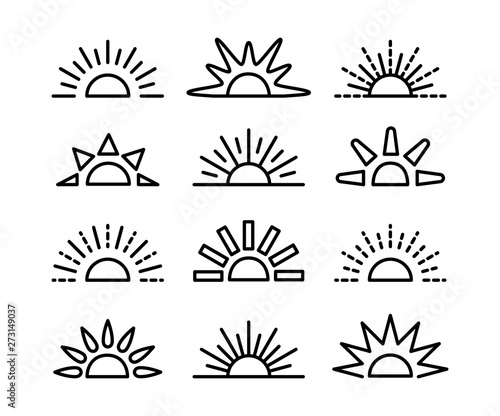 Fotografía Sunrise & sunset symbol collection