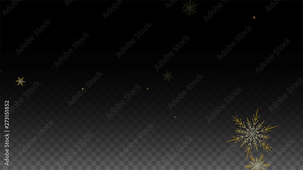 Christmas Vector Background with Gold Falling Snowflakes Isolated on ...