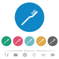 Wall Mural - Toothbrush flat round icons