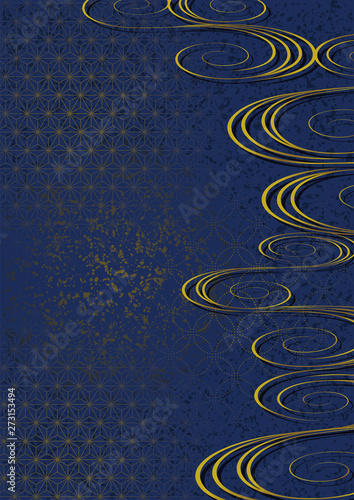 和風の流水文様.背景素材.