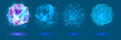 © coffeemill - vector crystal. power and energy of the elements. blue, violet, neon glow.