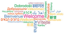 WELCOME Word Cloud In Many Different Languages Vector Illustration
