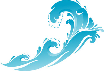 Wall Mural - Surfers High Wave, Isolated Vector Art