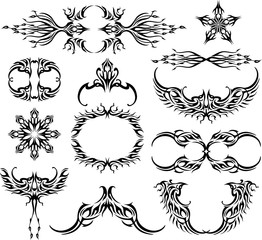 Wall Mural - Tattoo Elements, 13 Vector Bundle